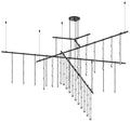 Suspenders 82.5"W 4-Tier Tri-Bar Black Crystal Ladder Light Luminaires
