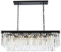 Sydney 12 Lt Matte Black Chandelier Clear
