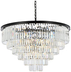 Sydney 33 Lt Matte Black Chandelier Clear