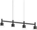 Systema Staccato 4-Light Linear Pendant with Drum Shades - Satin Black