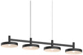 Systema Staccato 4-Light Linear Pendant with Pan Shades - Satin Black