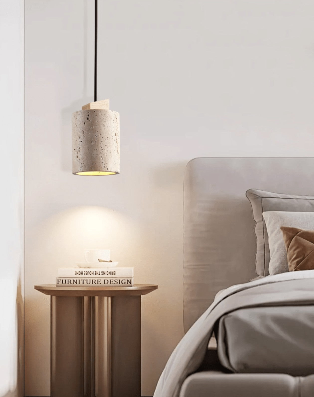 Tavero Travertine Cylinder Pendant