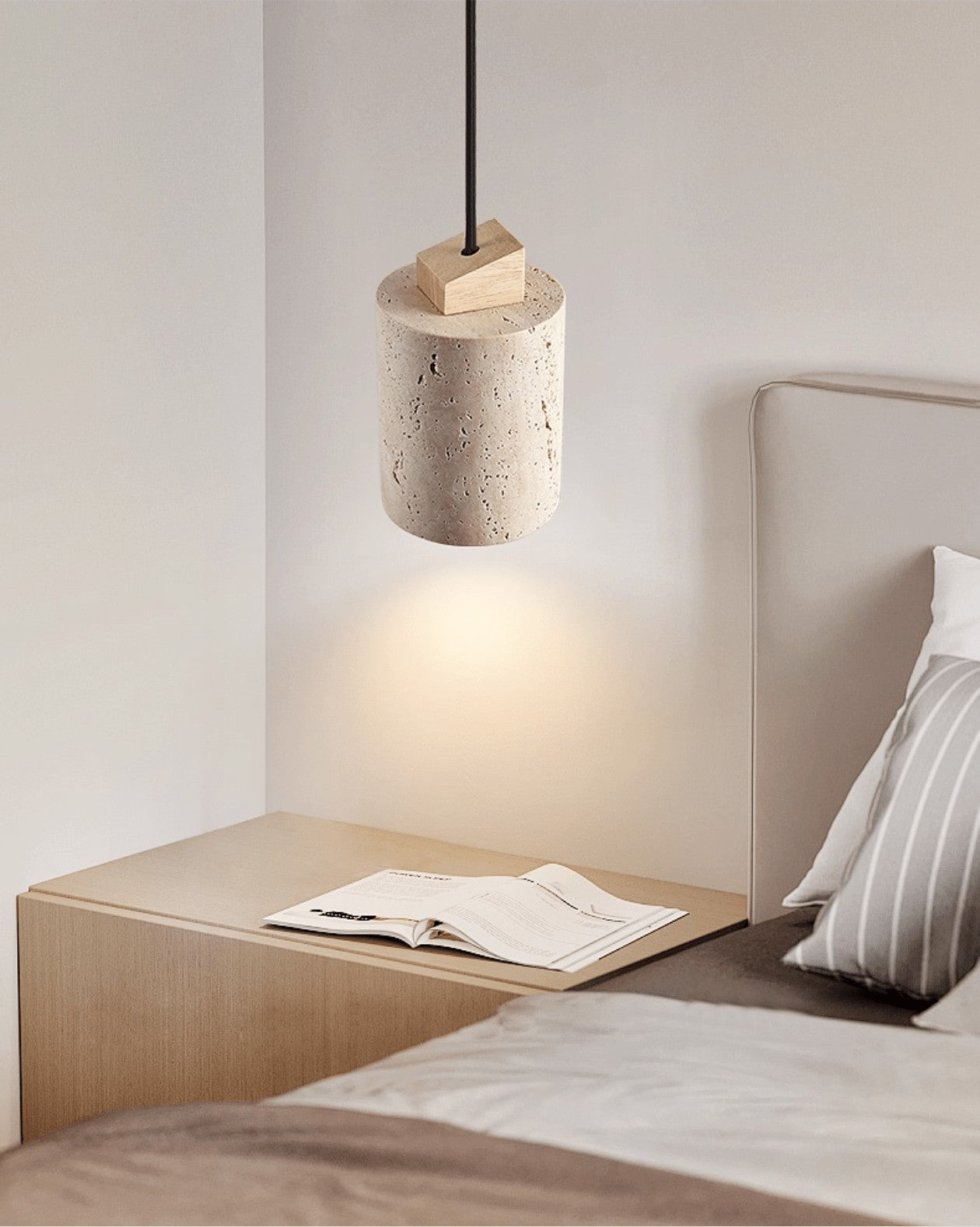 Tavero Travertine Cylinder Pendant