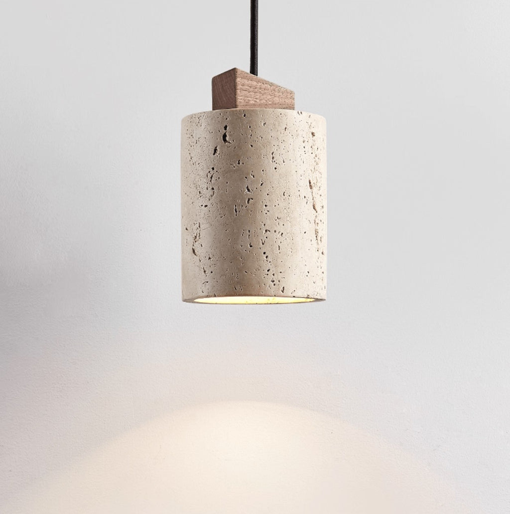 Tavero Travertine Cylinder Pendant