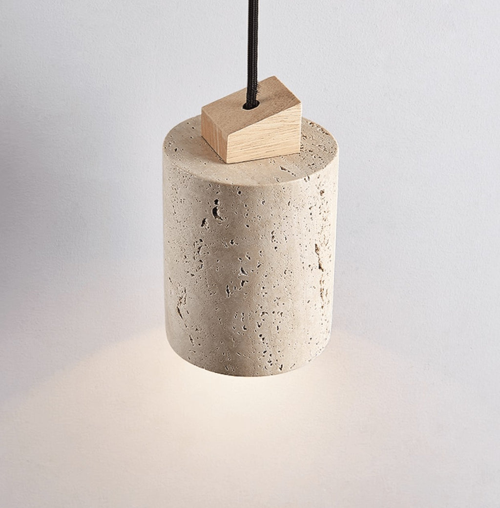 Tavero Travertine Cylinder Pendant