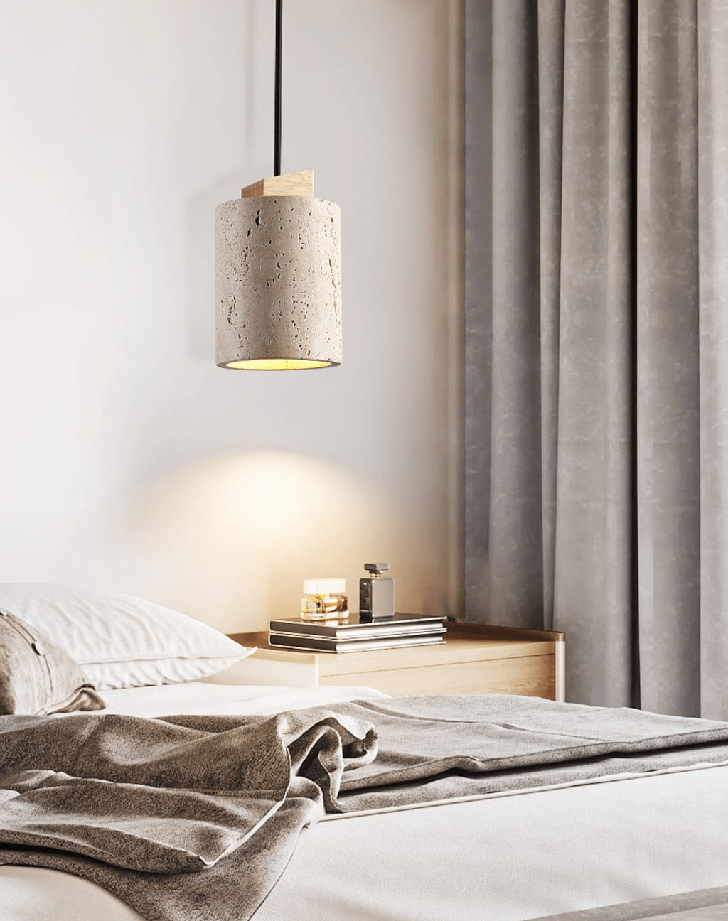 Tavero Travertine Cylinder Pendant