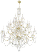 Traditional Crystal 25 Light Polished Brass Chandelier
