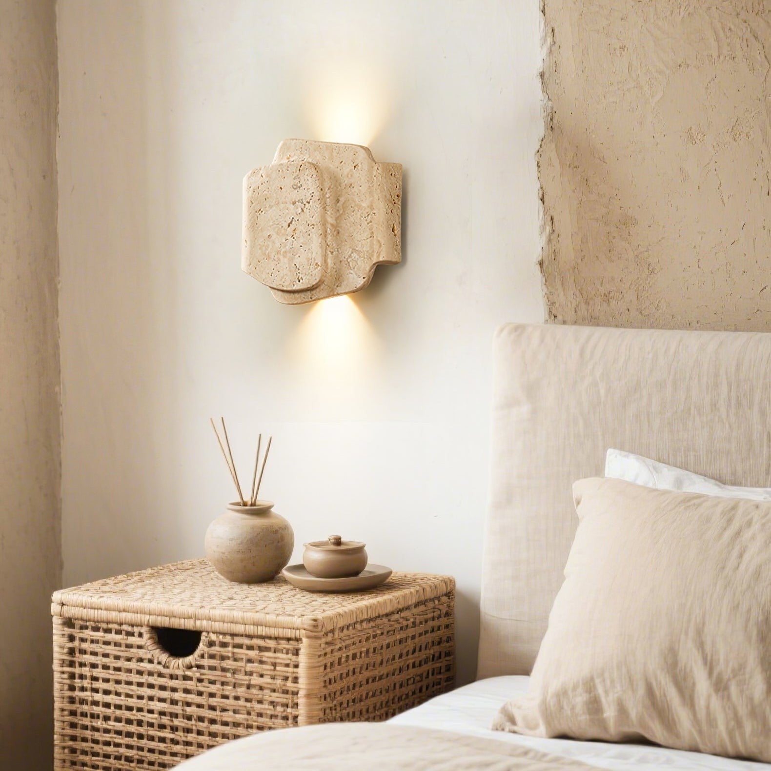 Travara Layered Travertine Wall Light