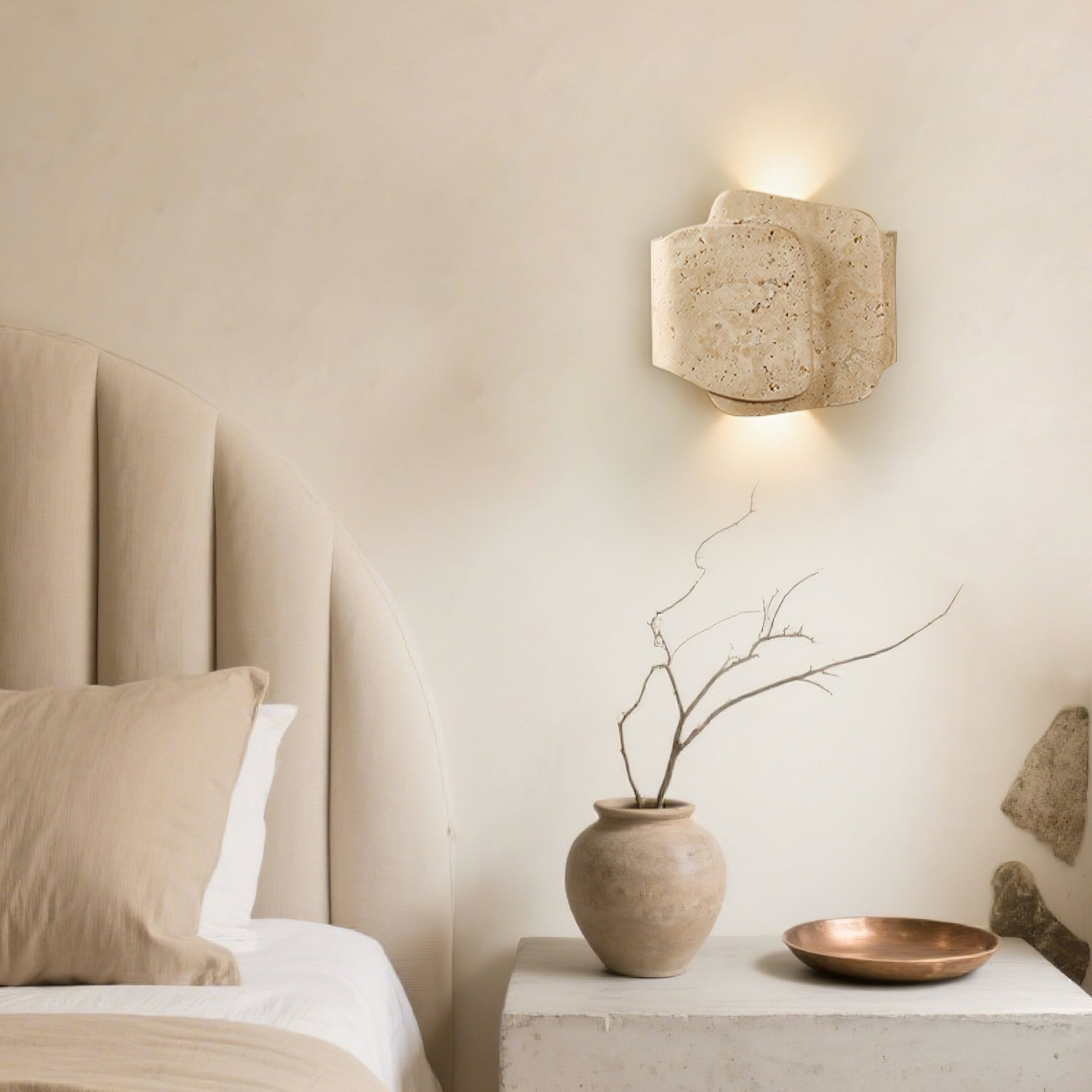 Travara Layered Travertine Wall Light