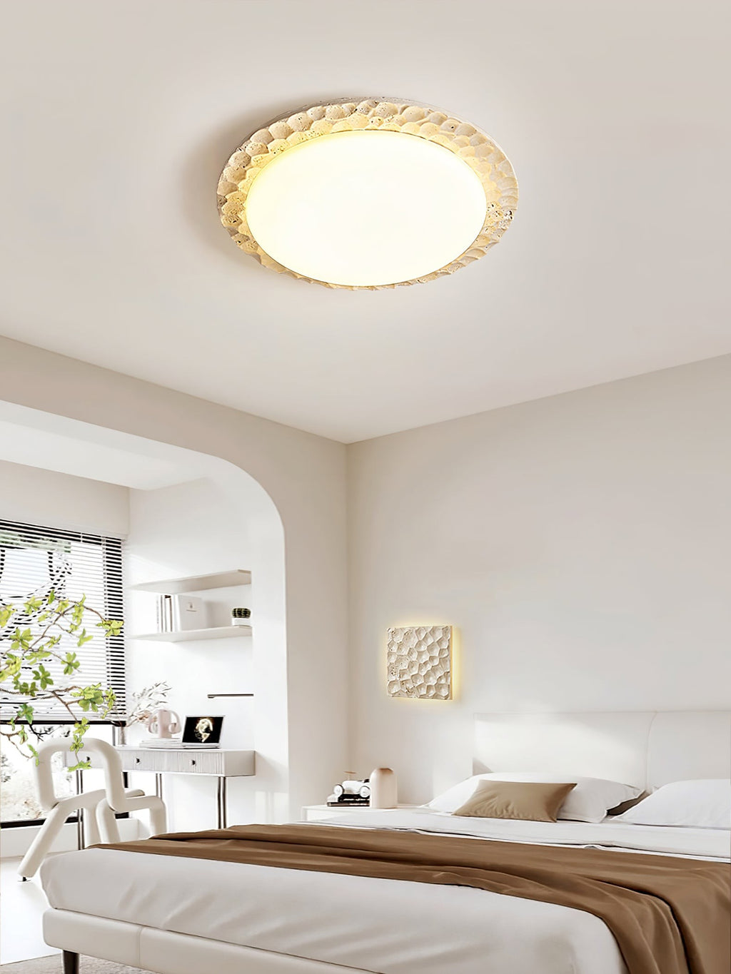 Travara Stone Halo Ceiling Light