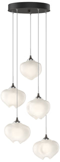 Ume 16.6" Wide 5-Light Oil Rubbed Bronze Pendant With Frosted Glass Sh