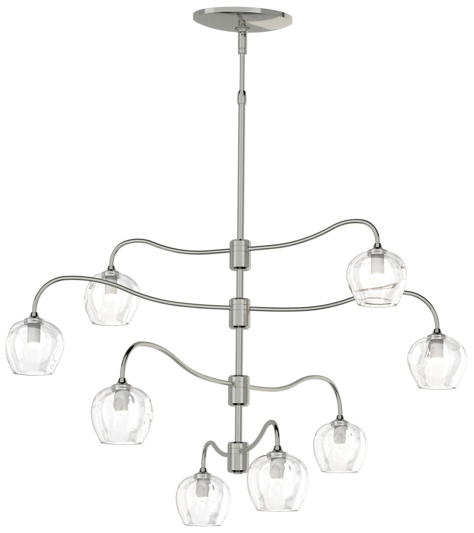 Ume 8-Light Pendant - Sterling - Thumbprint Clear