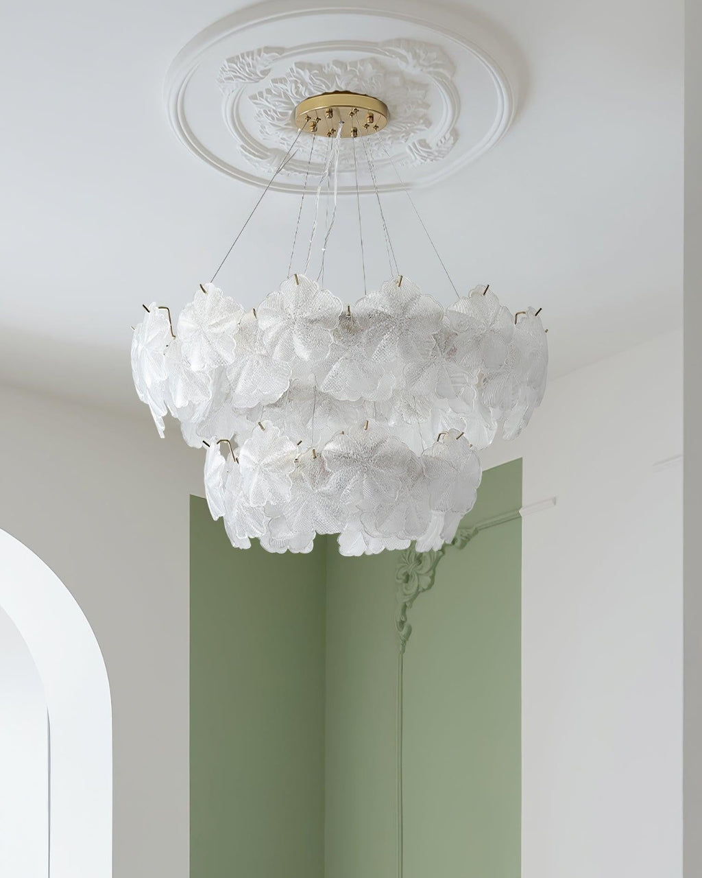 Valery Glass Petal Chandelier