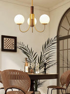 Valthera Walnut Globe Chandelier