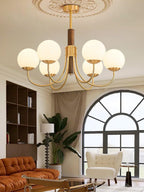 Valthera Walnut Globe Chandelier