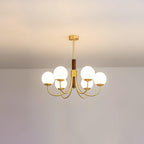 Valthera Walnut Globe Chandelier