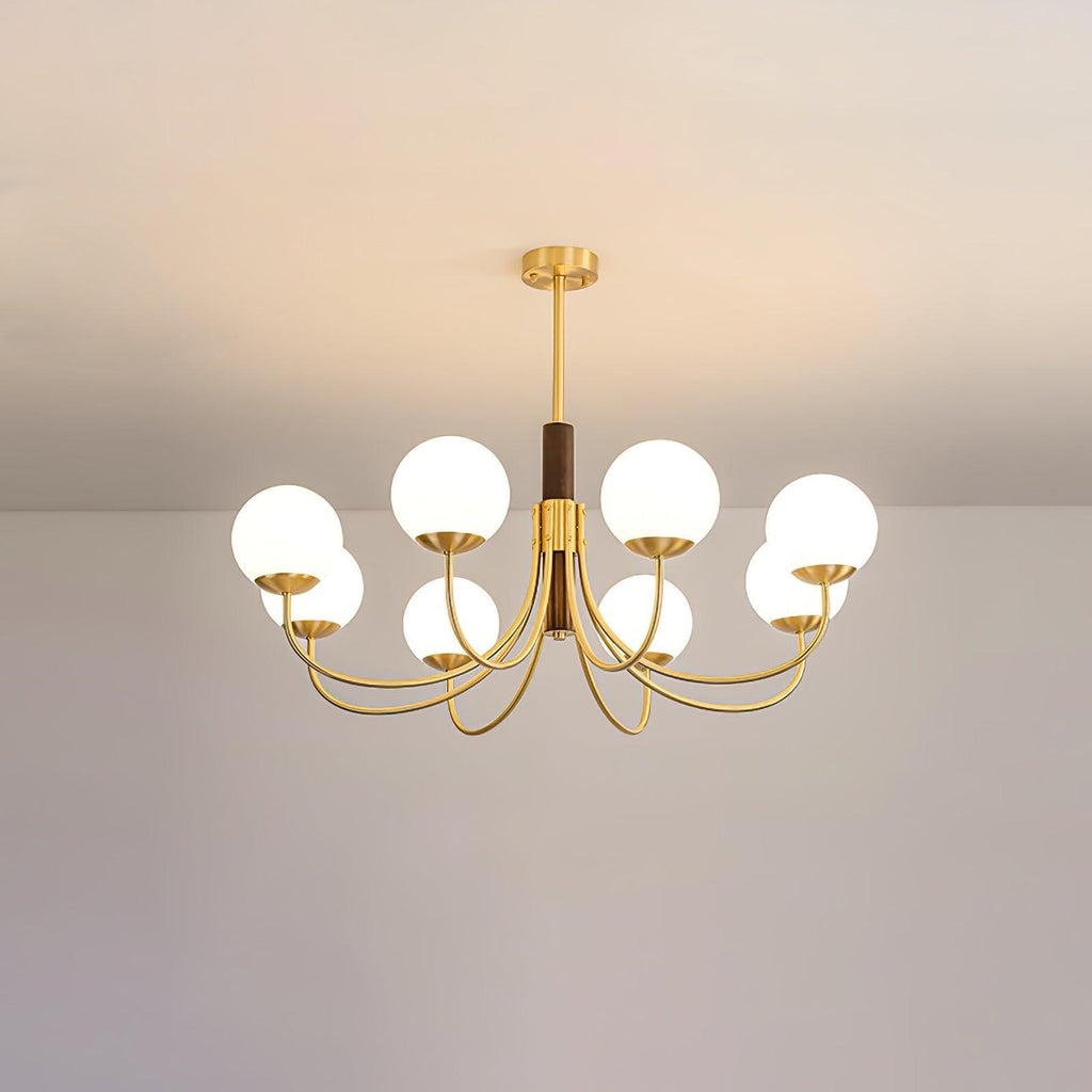 Valthera Walnut Globe Chandelier