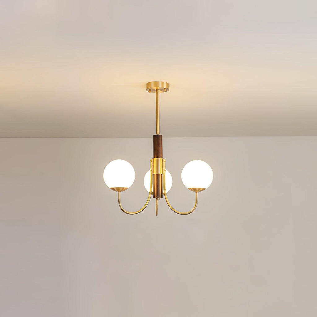 Valthera Walnut Globe Chandelier
