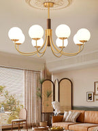 Valthera Walnut Globe Chandelier