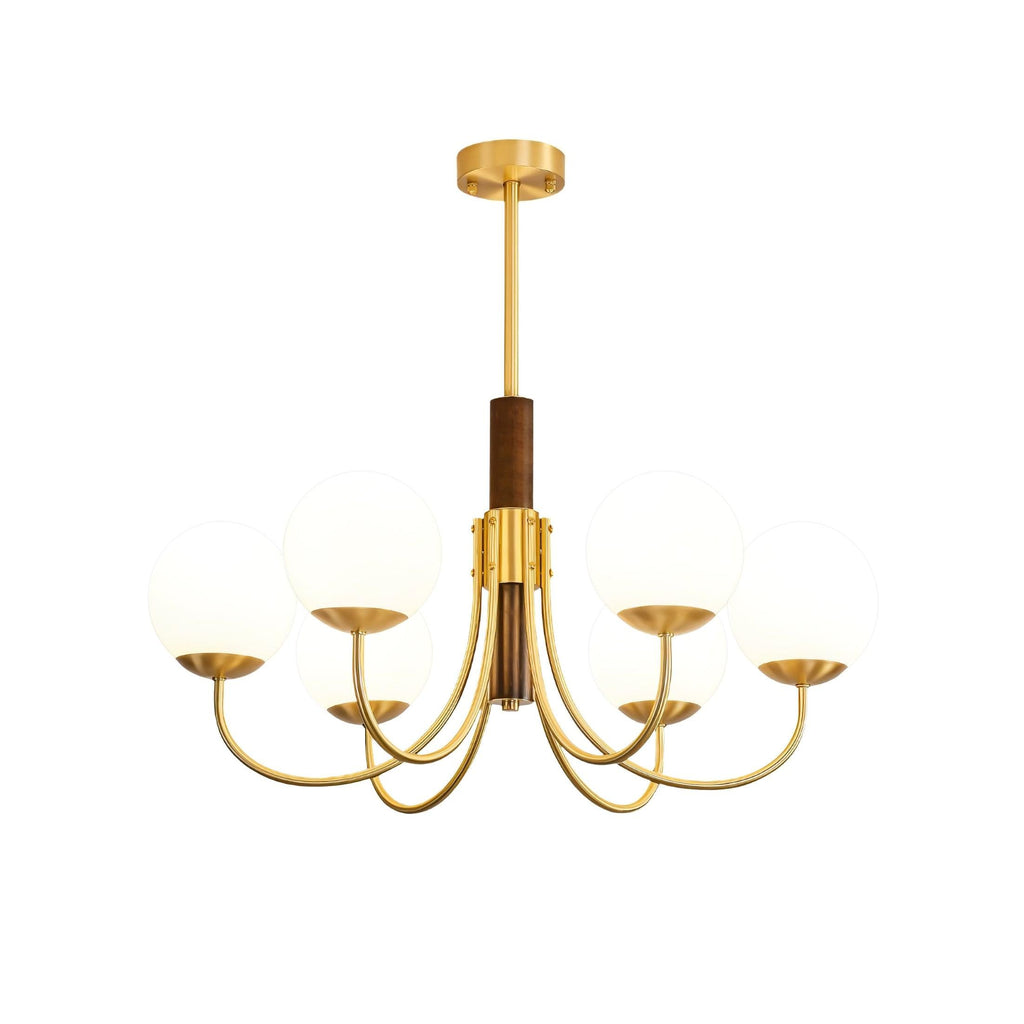 Valthera Walnut Globe Chandelier
