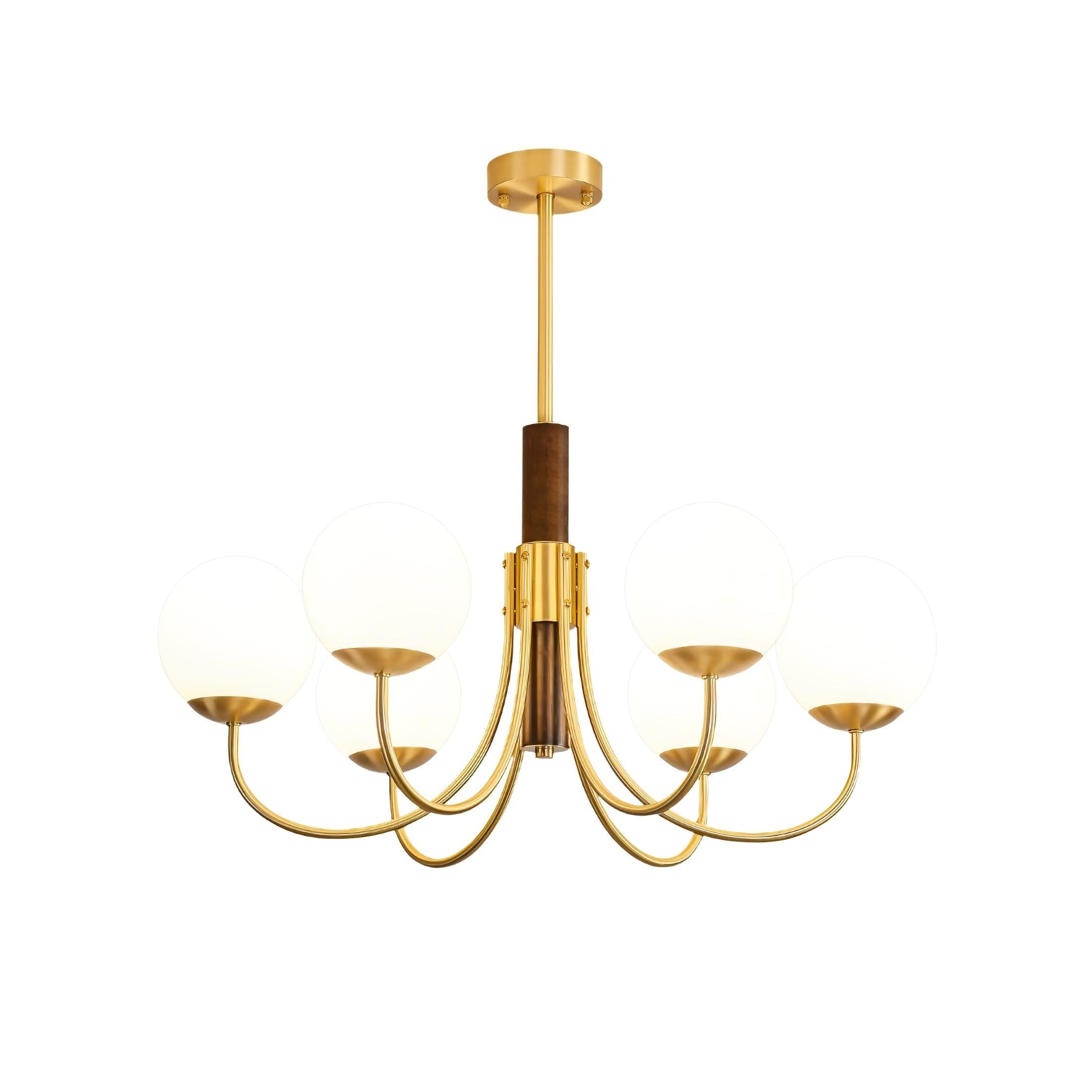 Valthera Walnut Globe Chandelier