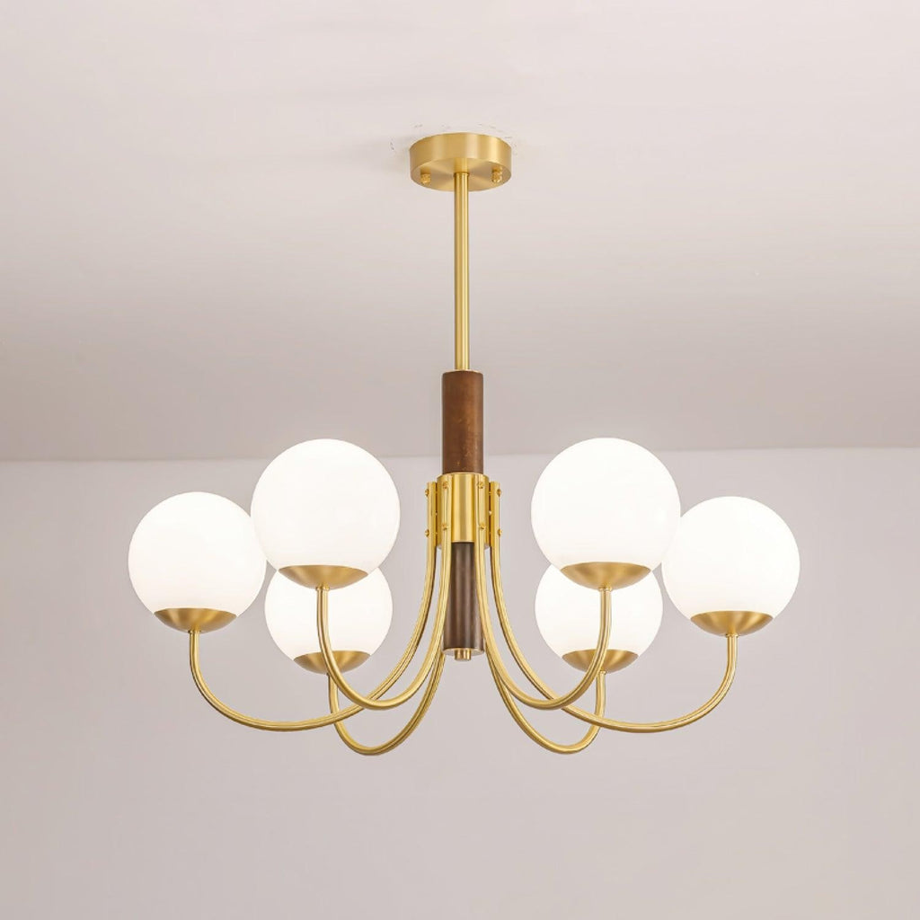 Valthera Walnut Globe Chandelier
