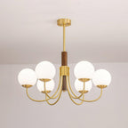 Valthera Walnut Globe Chandelier