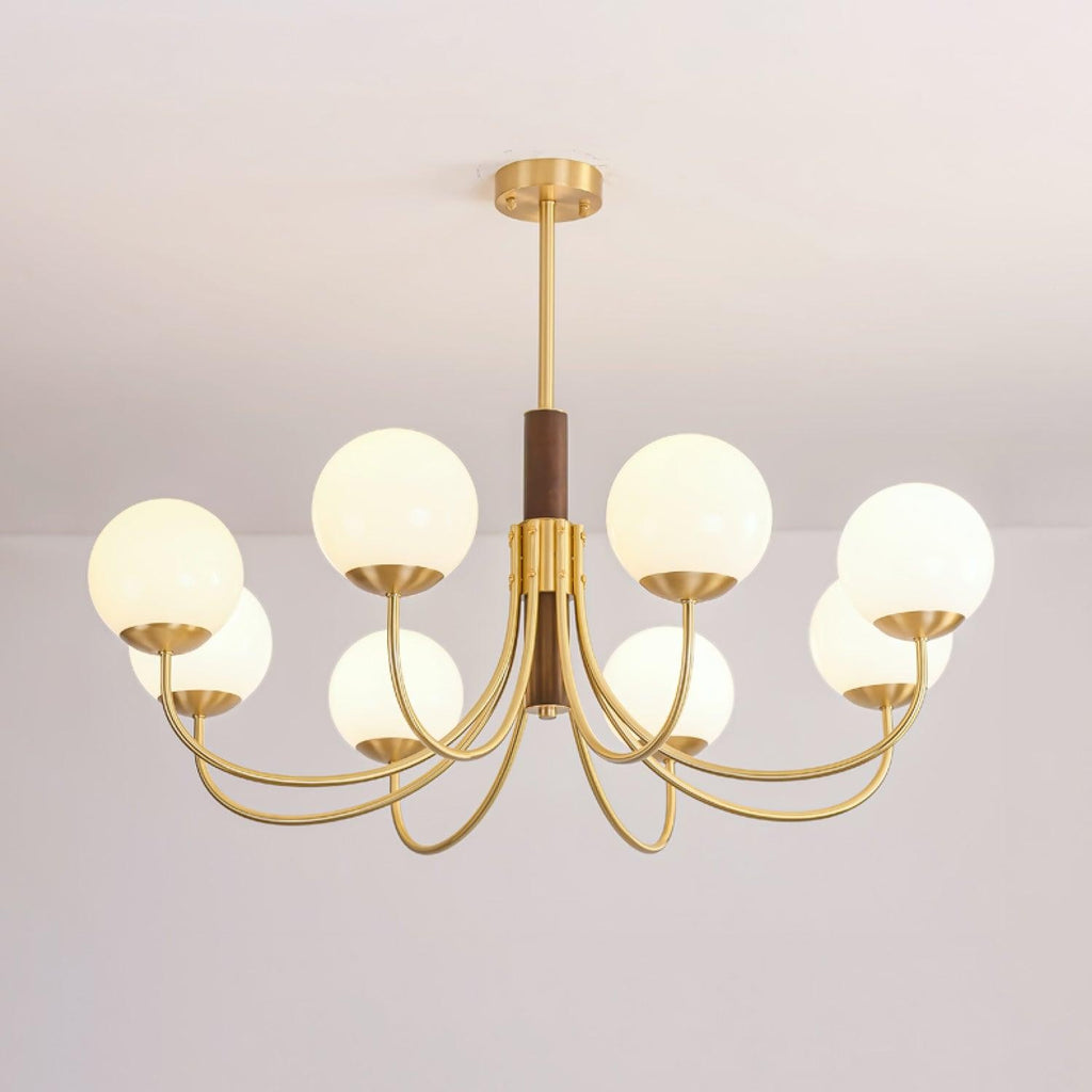 Valthera Walnut Globe Chandelier