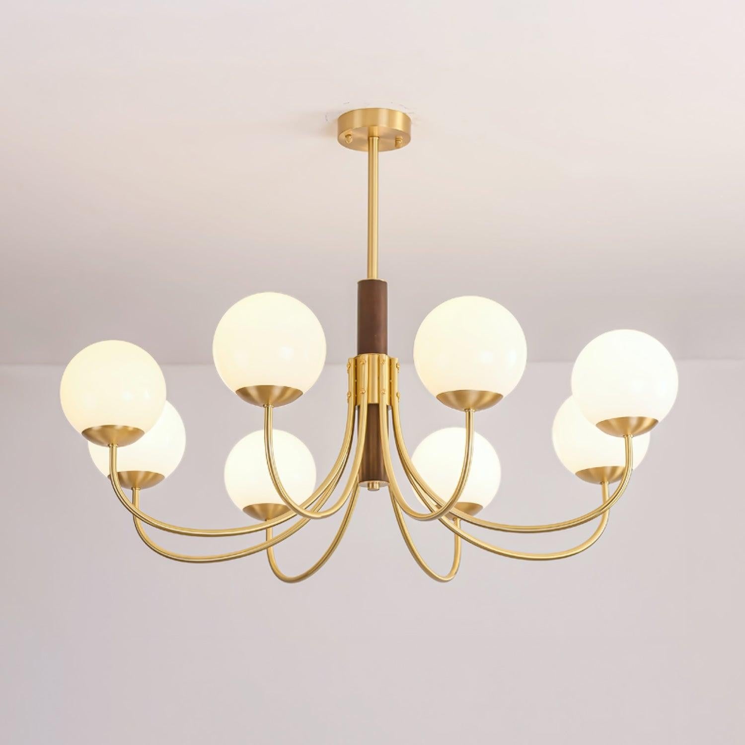 Valthera Walnut Globe Chandelier