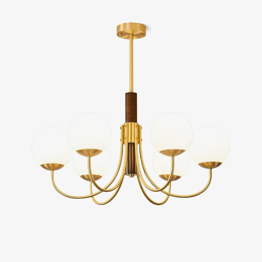 Valthera Walnut Globe Chandelier