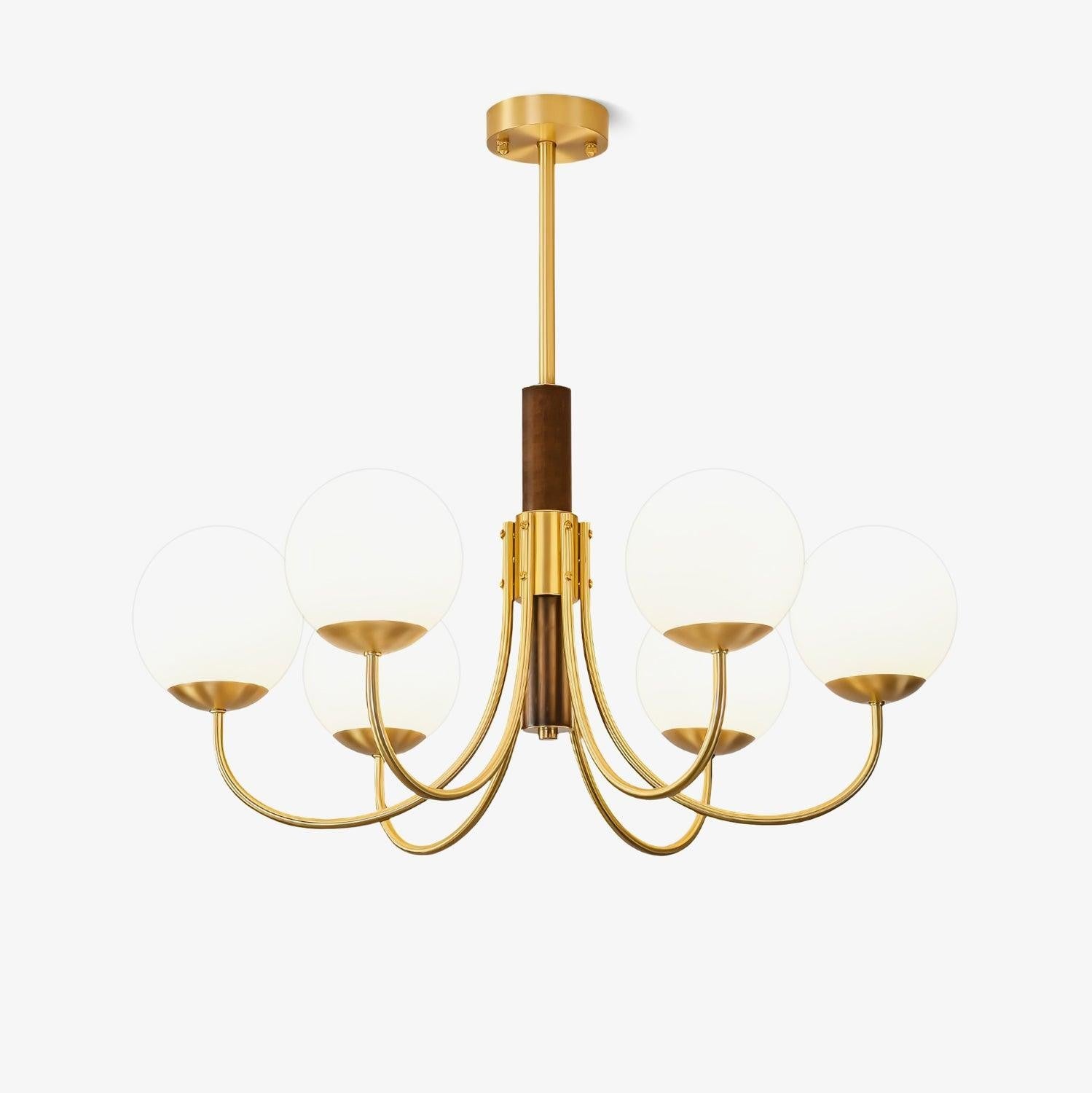 Valthera Walnut Globe Chandelier