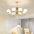 Valthera Walnut Globe Chandelier