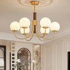 Valthera Walnut Globe Chandelier