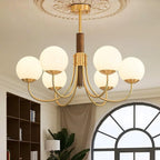Valthera Walnut Globe Chandelier