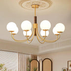 Valthera Walnut Globe Chandelier
