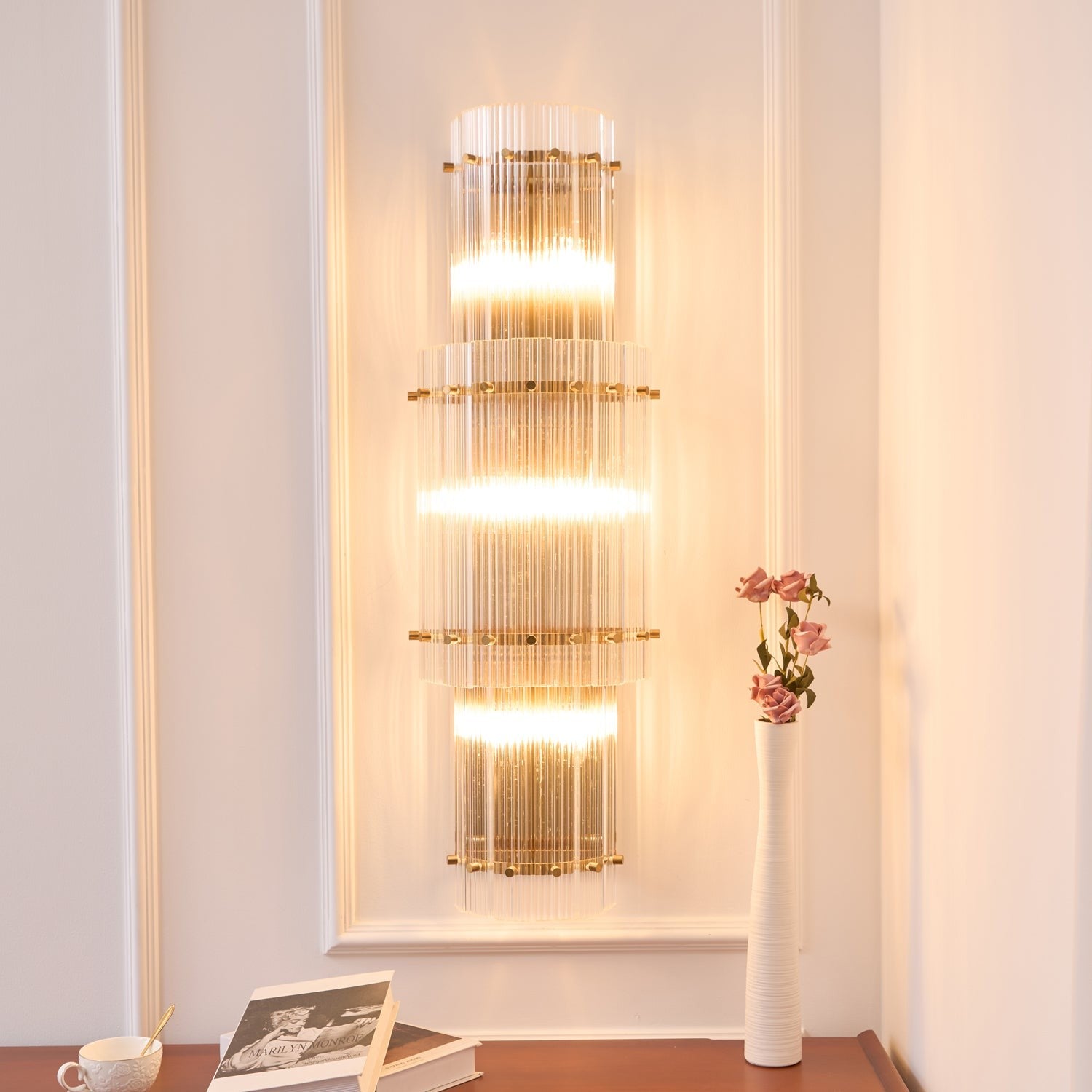 Velmora Glass Column Wall Sconce