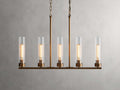 Venturo Fluted Glass Linear Island Chandelier