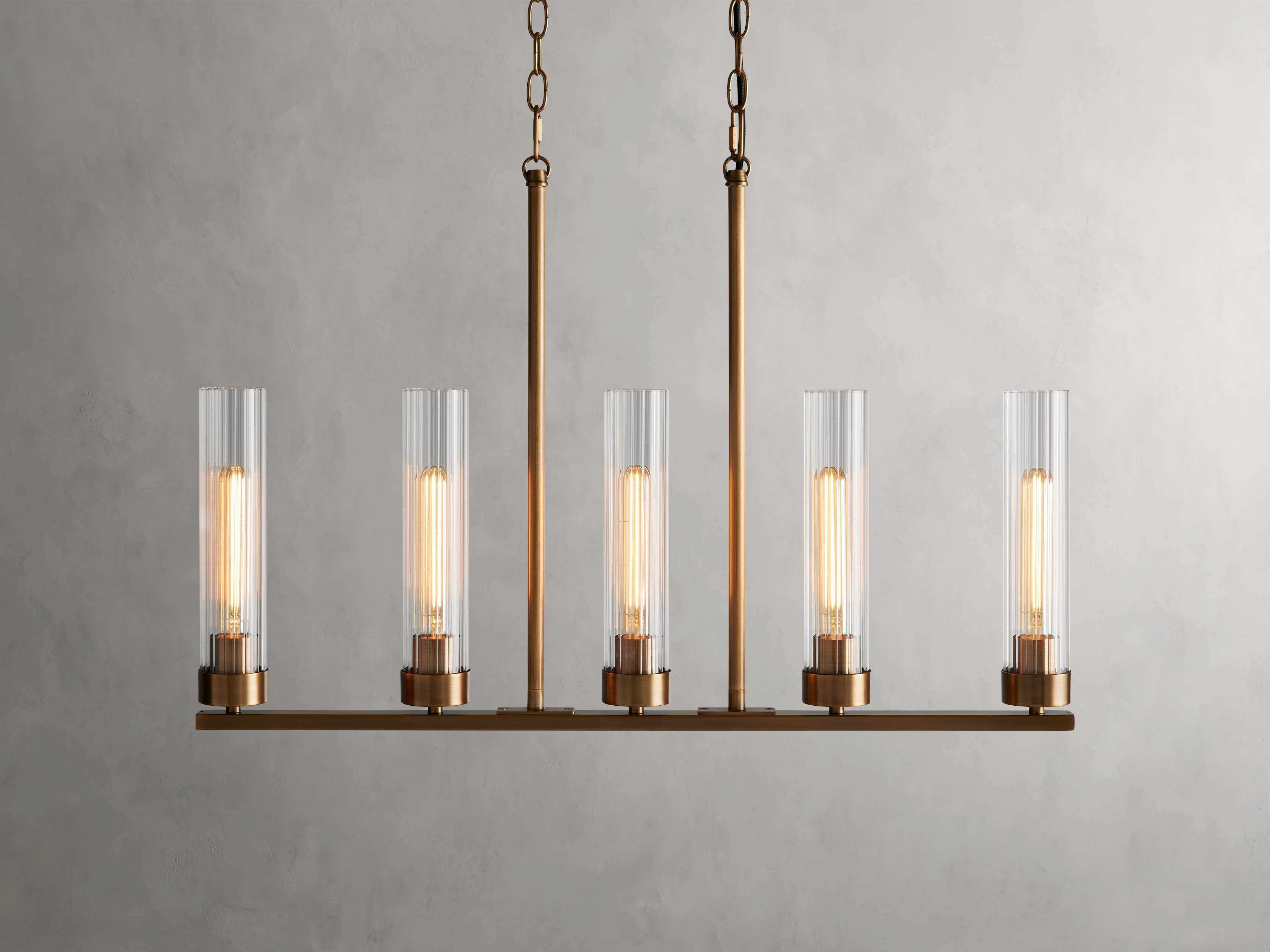 Venturo Fluted Glass Linear Island Chandelier