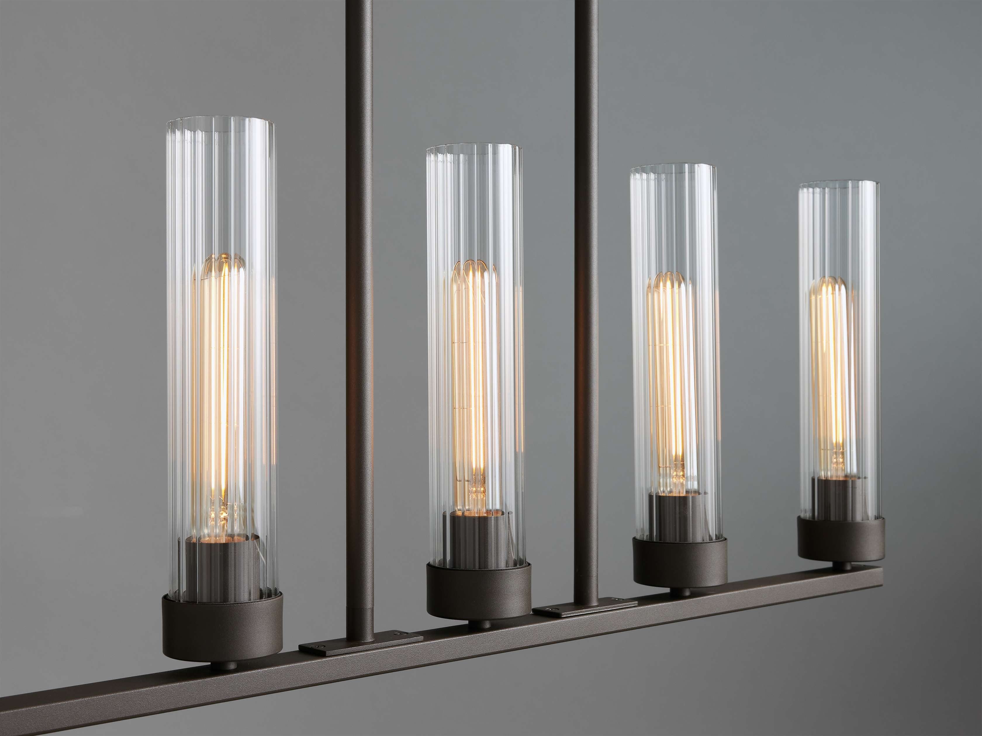 Venturo Fluted Glass Linear Island Chandelier