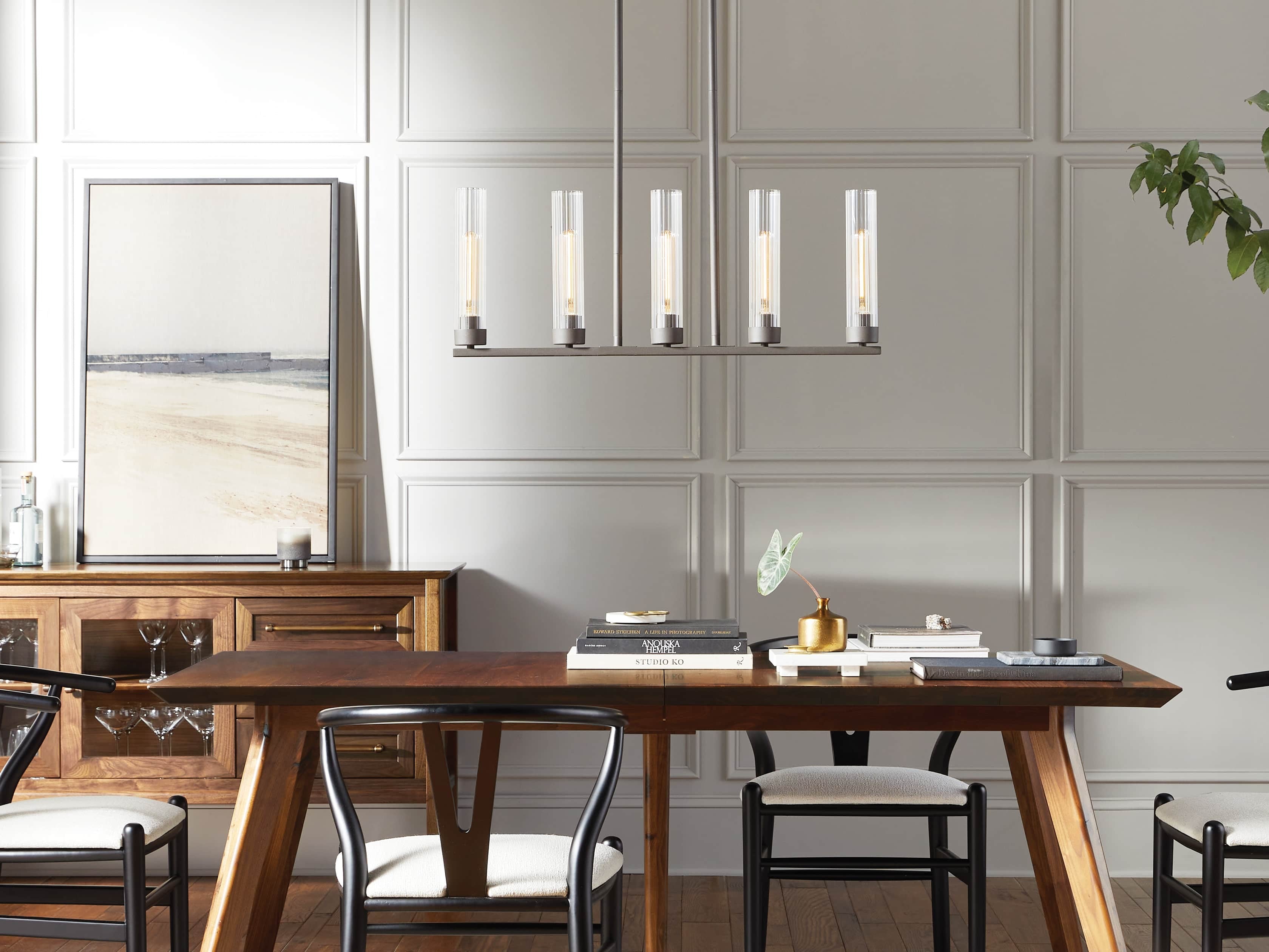 Venturo Fluted Glass Linear Island Chandelier