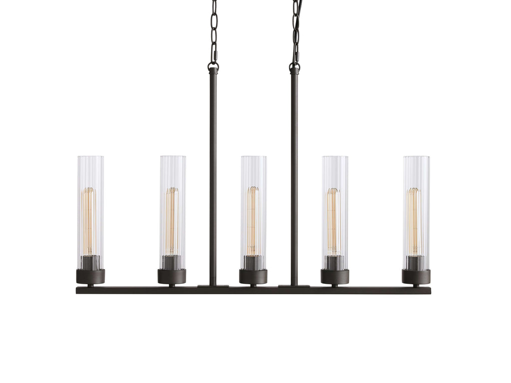 Venturo Fluted Glass Linear Island Chandelier