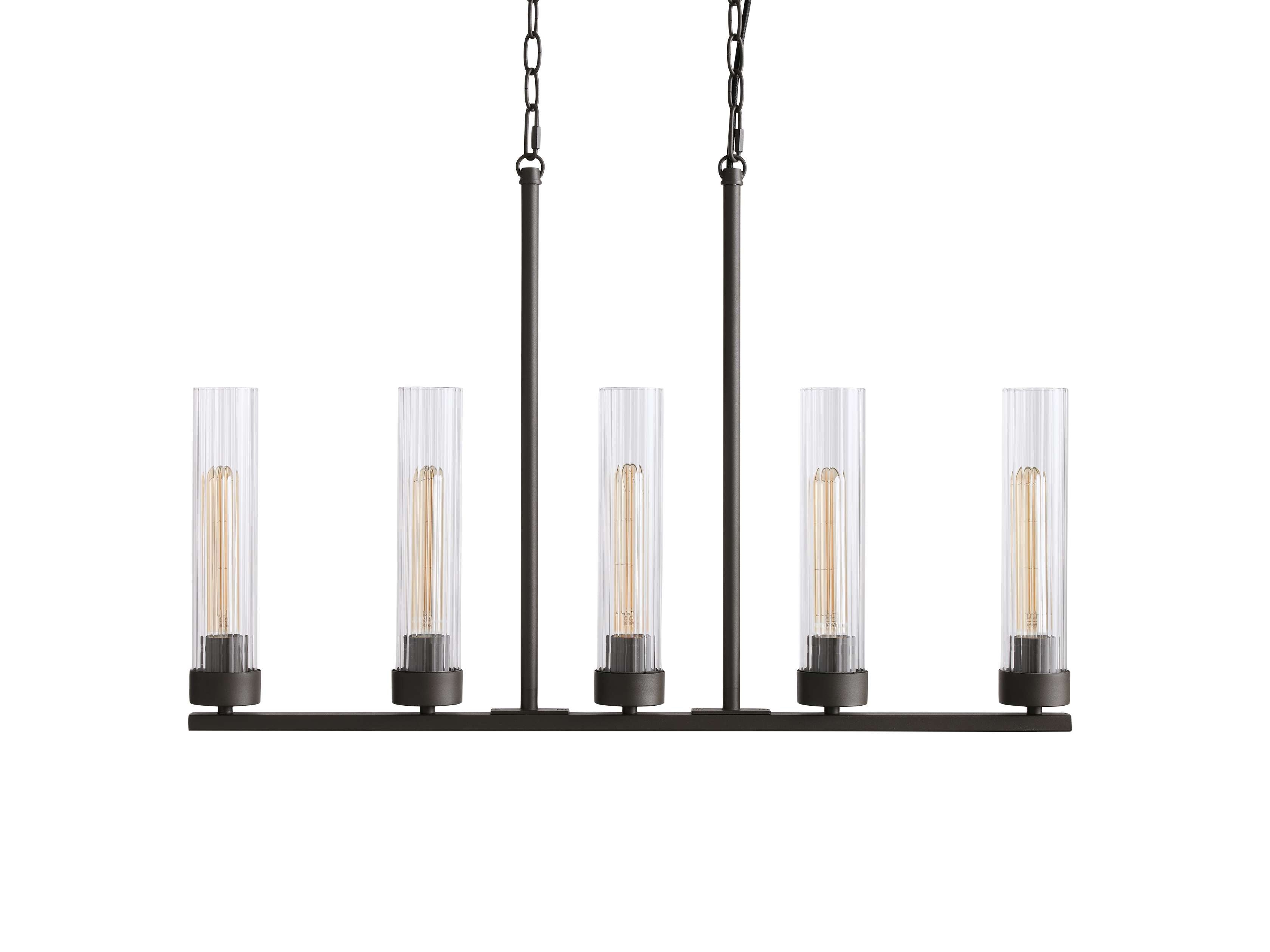 Venturo Fluted Glass Linear Island Chandelier