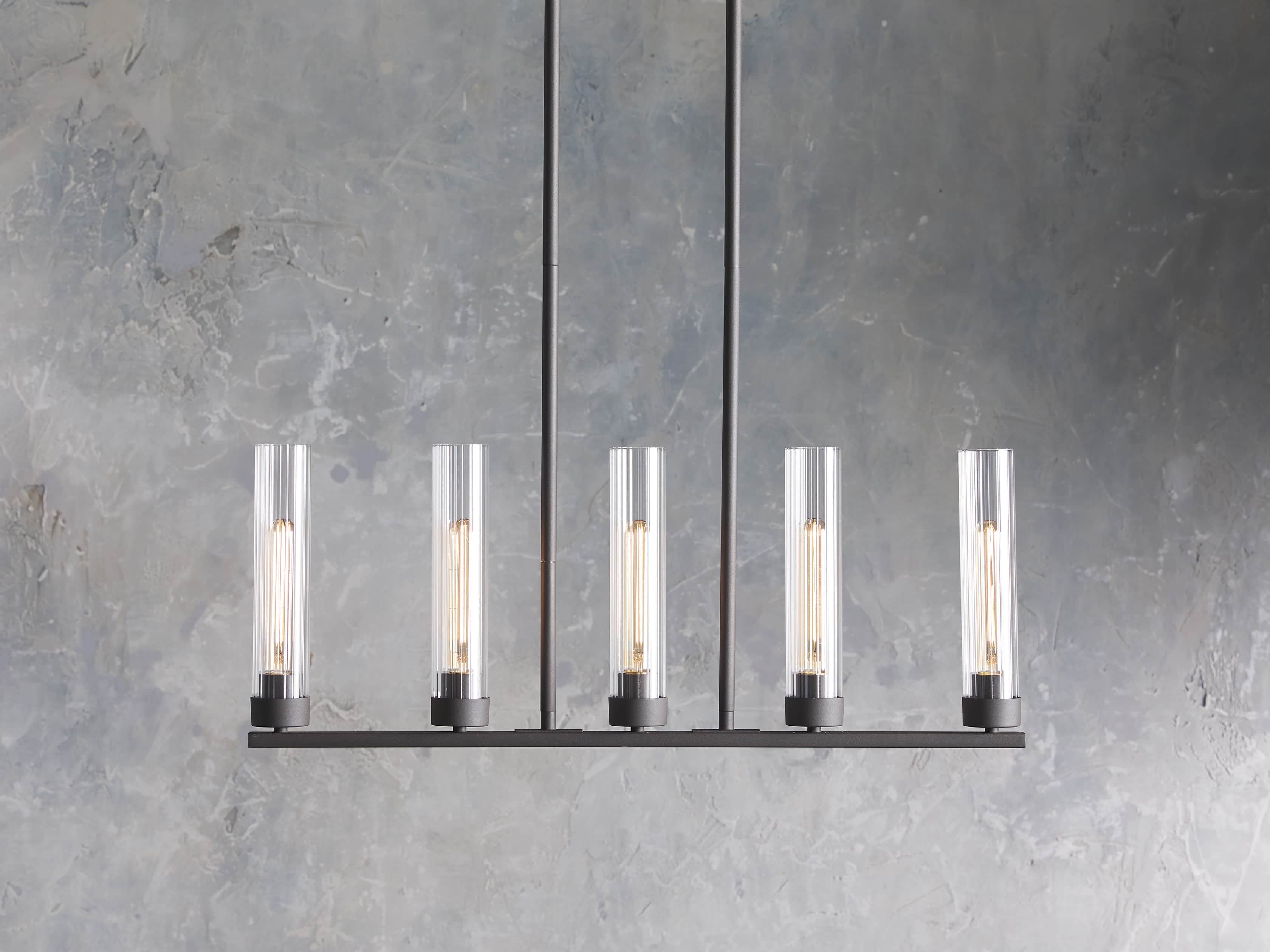 Venturo Fluted Glass Linear Island Chandelier