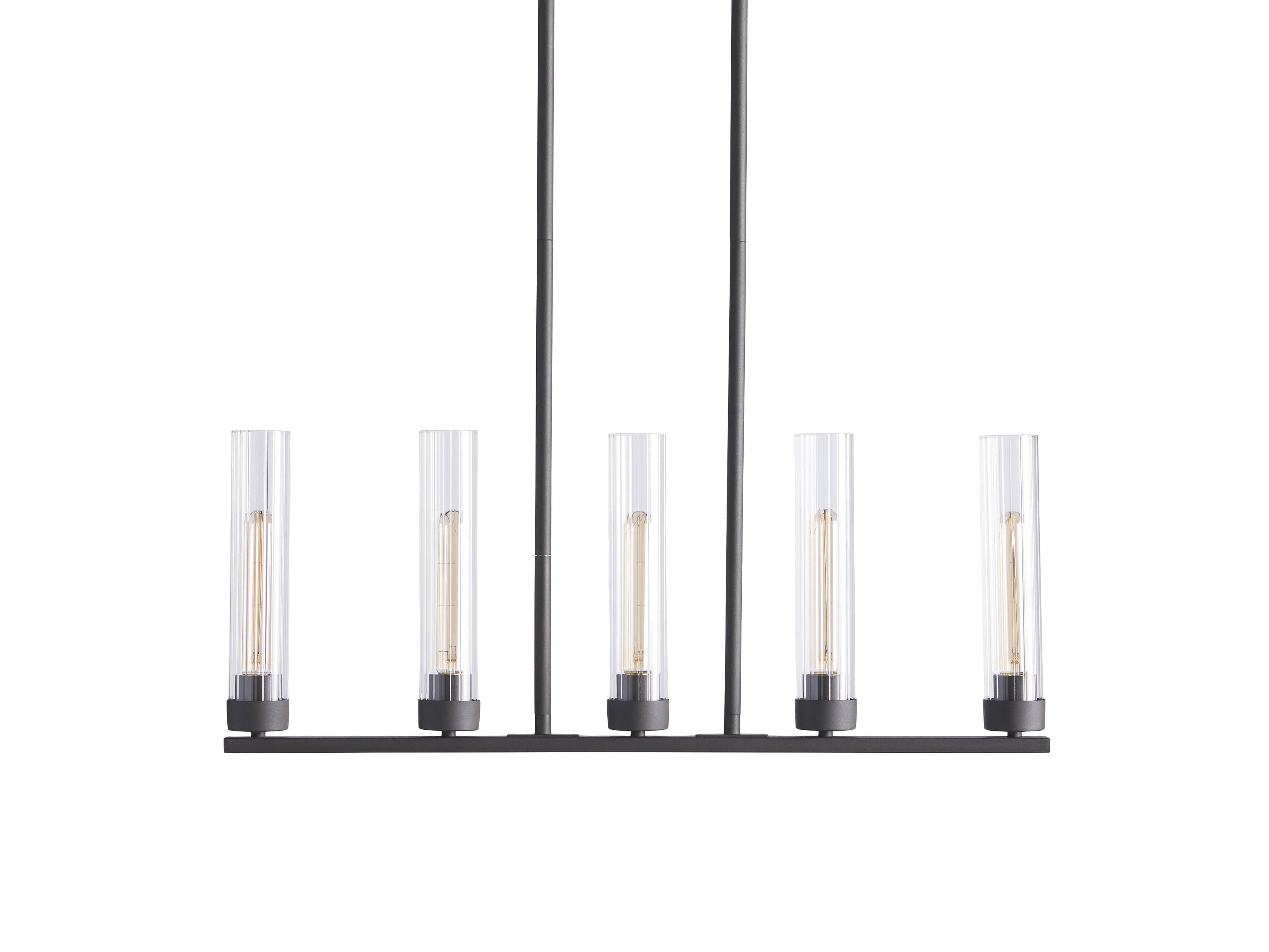 Venturo Fluted Glass Linear Island Chandelier