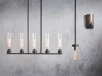 Venturo Fluted Glass Linear Island Chandelier