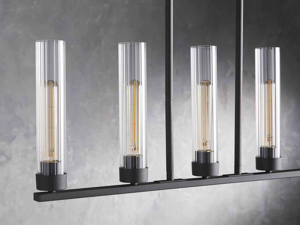 Venturo Fluted Glass Linear Island Chandelier