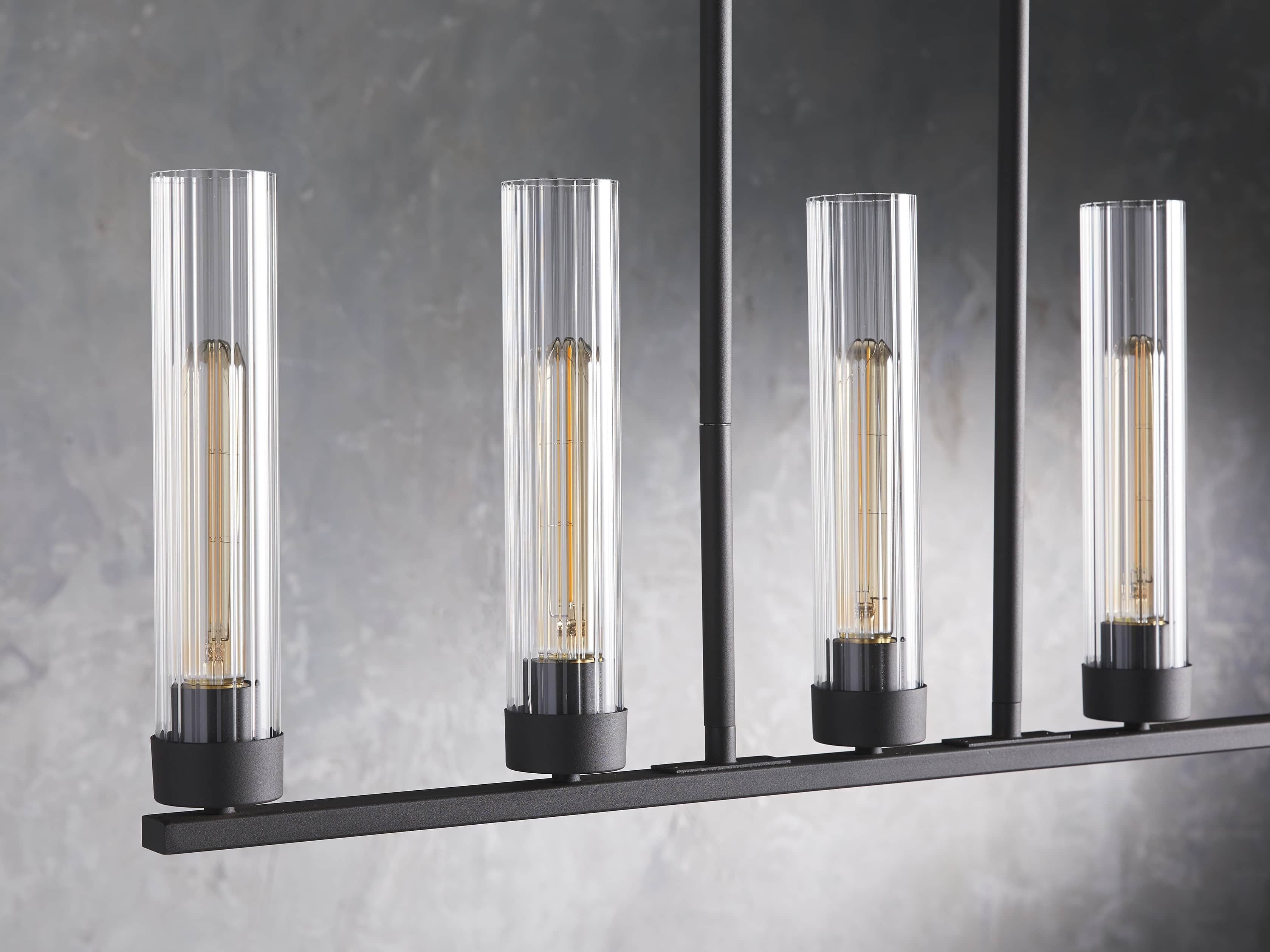 Venturo Fluted Glass Linear Island Chandelier