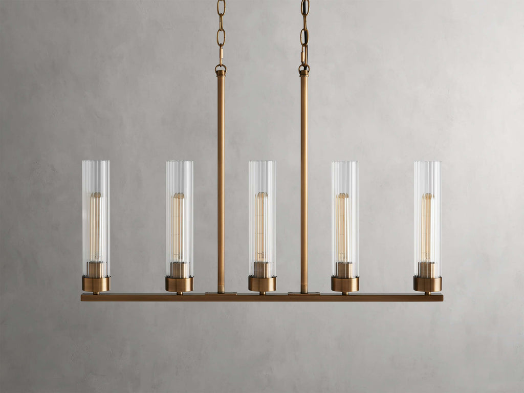 Venturo Fluted Glass Linear Island Chandelier