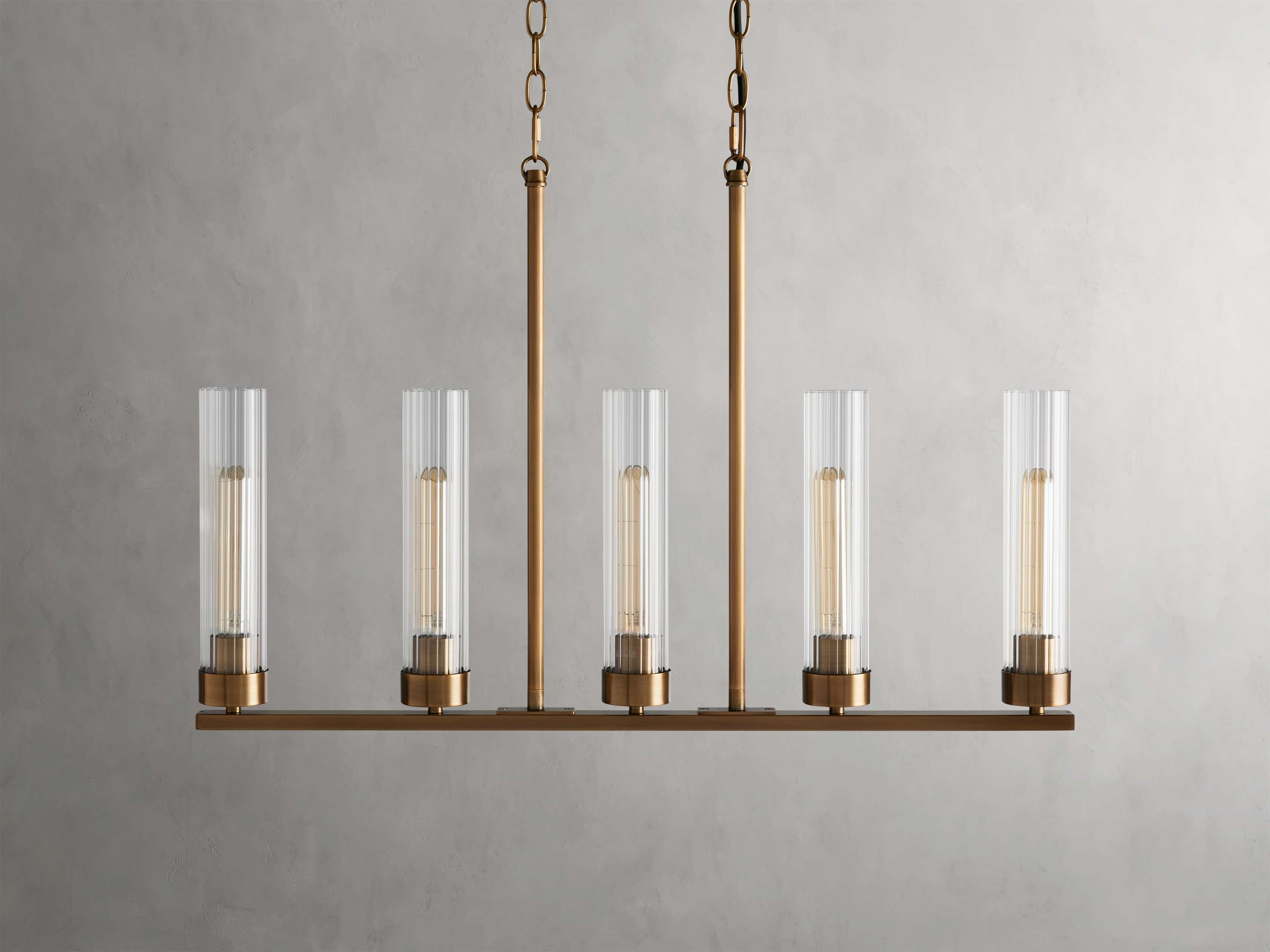 Venturo Fluted Glass Linear Island Chandelier