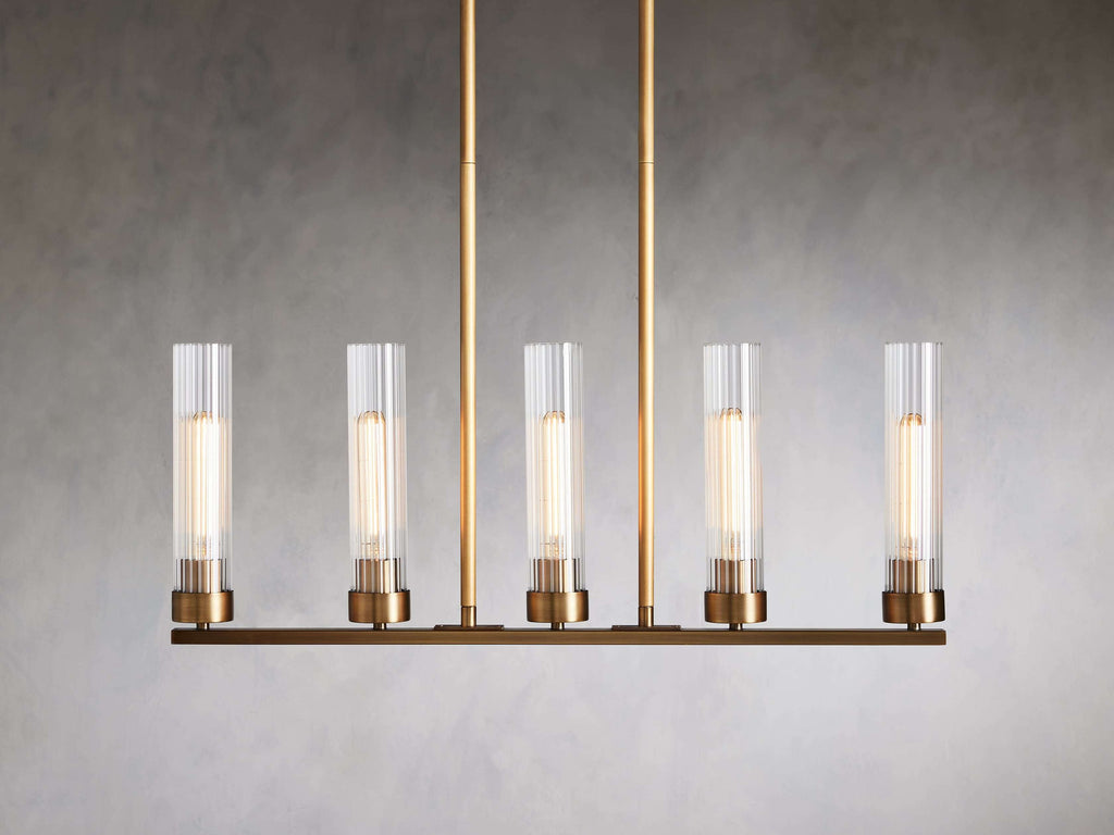 Venturo Fluted Glass Linear Island Chandelier